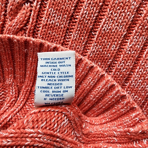 L. A. Blues Cotton Acrylic Orange Cable Knit Normcore Cabincore Sweater ♥️ - Picture 9 of 10